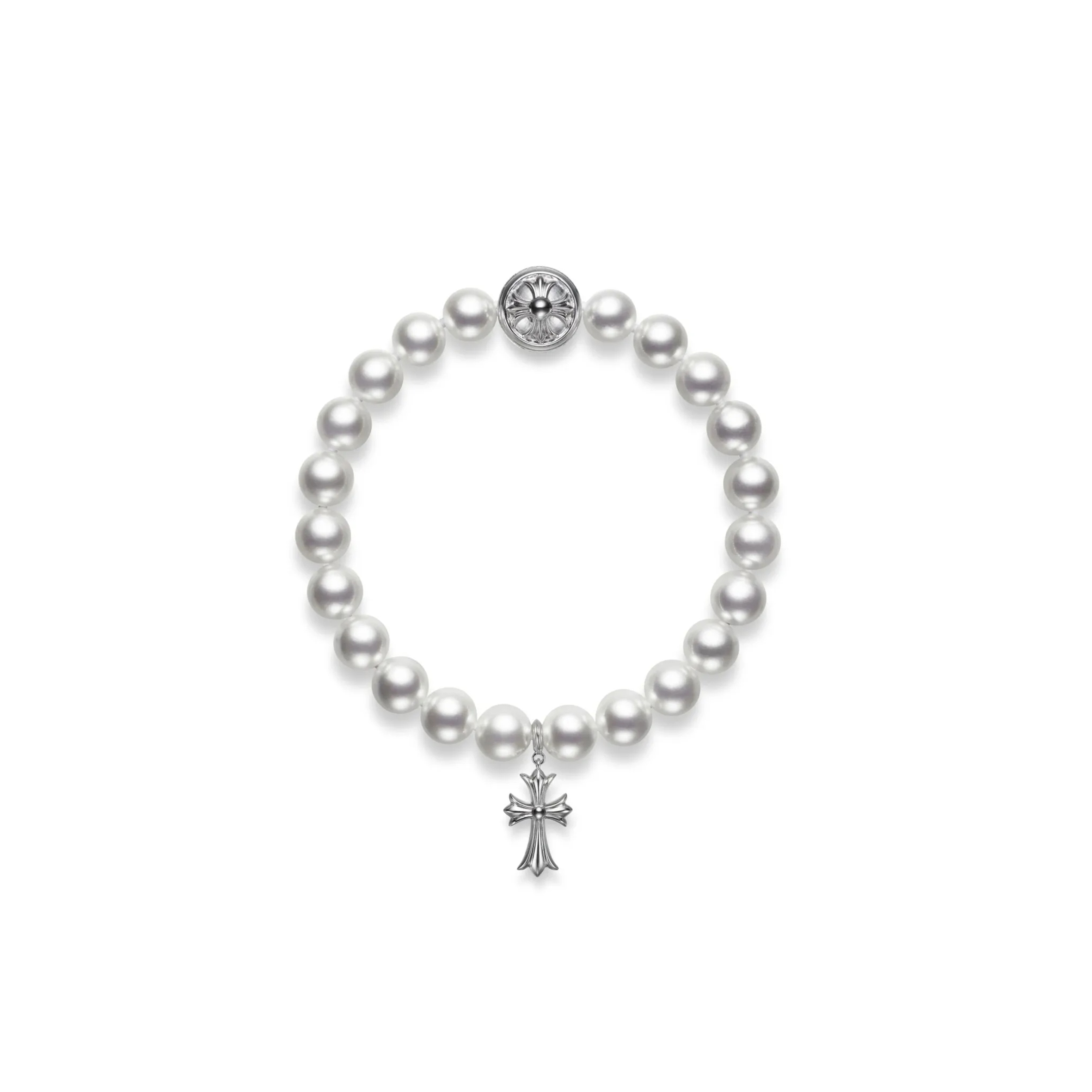 CHROME HEARTS CROSSED PEARLS BRACELET 